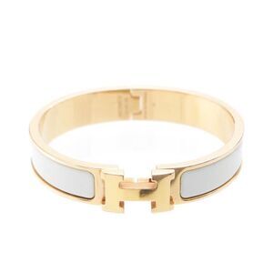 Hermes Click Crack PM GP H Bangle Accessories Gold White